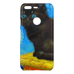 Van Gogh Style Starry Night Cat Uncommon Google Pixel Case