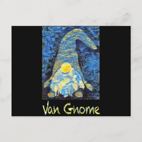 Van Gogh Style Van Gnome Art Painting Design Starr Postcard