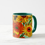 Van Gogh - Sunflowers 12 Two-Tone Coffee Mug<br><div class="desc">Vincent van Gogh painting,  Still Life Vase with Twelve Sunflowers,  coffee mug.</div>