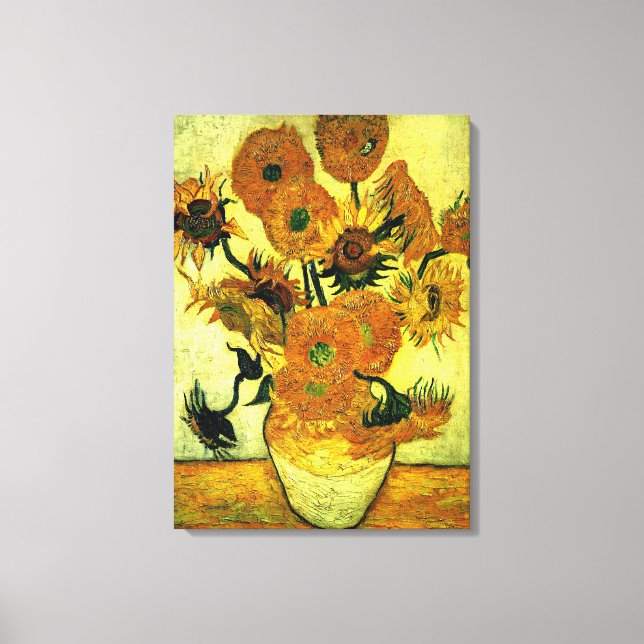 Van Gogh - Sunflowers 14, famous painting Canvas Print (Front)