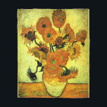 Van Gogh - Sunflowers 14, famous painting, Fleece Blanket<br><div class="desc">Sunflowers 14,  popular painting by Vincent van Gogh</div>