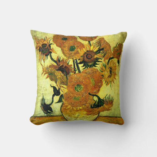 Van Gogh _ Sunflowers 14 Throw Pillow