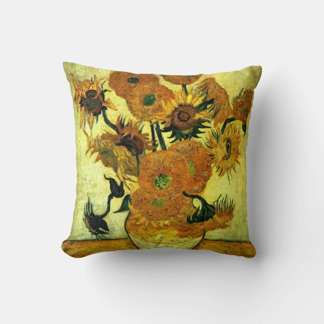 Van Gogh - Sunflowers 14 Throw Pillow (Front)