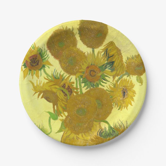 Van Gogh | Sunflowers | 1888 Paper Plates (Front)
