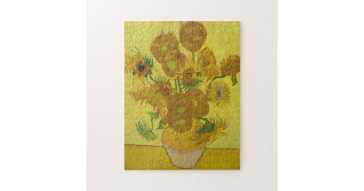 Sunflowers 1888 by Van Gogh  Sunflower Wooden Jigsaw Puzzle