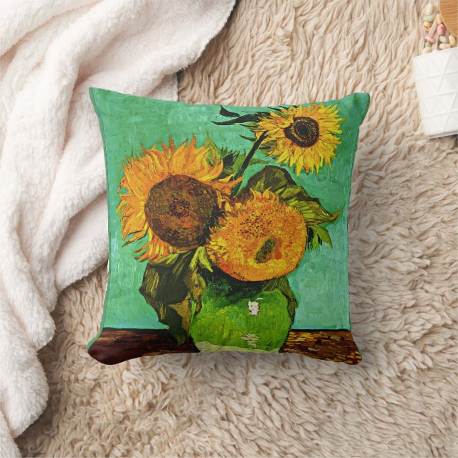 Van Gogh - Sunflowers (3)  Throw Pillow (Blanket)