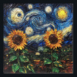Van Gogh sunflowers and starry night Acrylic Print<br><div class="desc">Van Gogh sunflowers and starry night</div>
