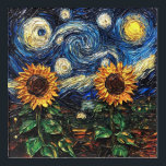 Van Gogh sunflowers and starry night Acrylic Print<br><div class="desc">Van Gogh sunflowers and starry night</div>