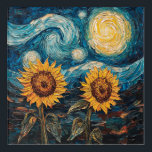 Van Gogh sunflowers and starry night Acrylic Print<br><div class="desc">Van Gogh sunflowers and starry night</div>