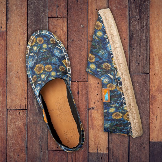 Van Gogh sunflowers and starry night Espadrilles (Creator Uploaded)
