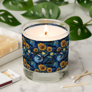 Van Gogh sunflowers and starry night Scented Candle