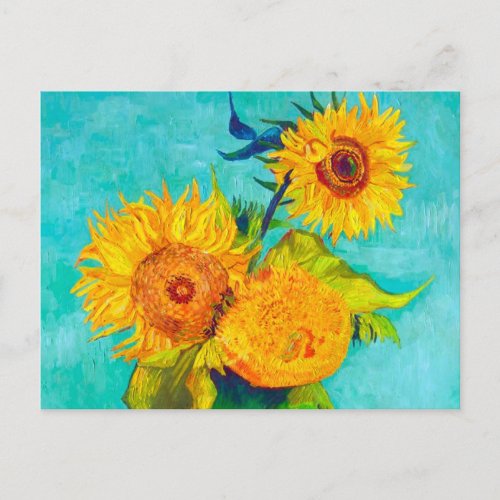 Van Gogh Sunflowers  Announcement Postcard
