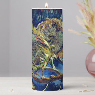 Van Gogh Sunflowers Art Pillar Candle