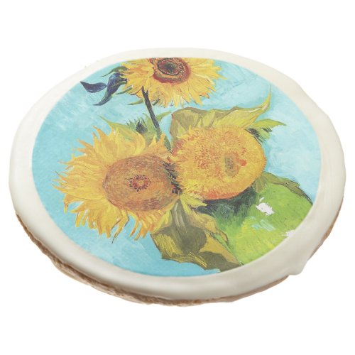 Van Gogh Sunflowers art white chocolate cookies