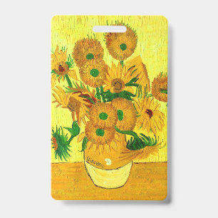 Van Gogh Sunflowers Badge