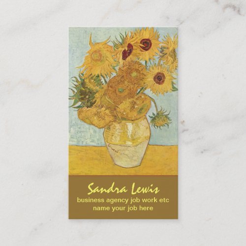 van gogh sunflowers business card