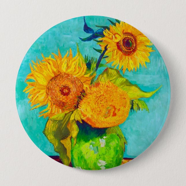 Van Gogh Sunflowers  Button (Front)
