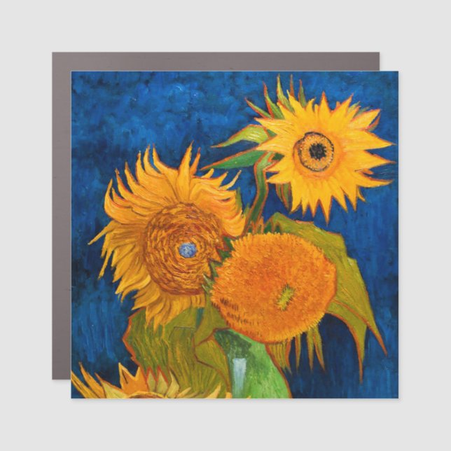 Van Gogh Sunflowers Car Magnet (Front)