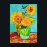 Van Gogh Sunflowers  Enclosure Card<br><div class="desc">Enclosure Card featuring Vincent van Gogh’s still life painting depicting a bouquet of sunflowers in a green vase. Part of his initial version in the Arles Sunflowers series. A great gift for fans of flower paintings,  Post-Impressionism,  and Dutch art.</div>