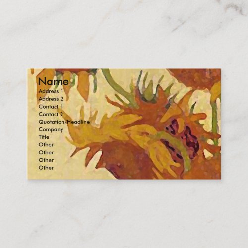 Van Gogh Sunflowers (F454) Vintage Fine Art Business Card Templates