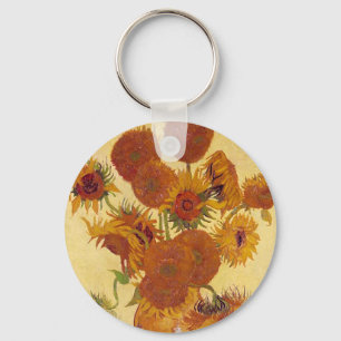 Van Gogh Sunflowers (F454) Vintage Fine Art Keychain