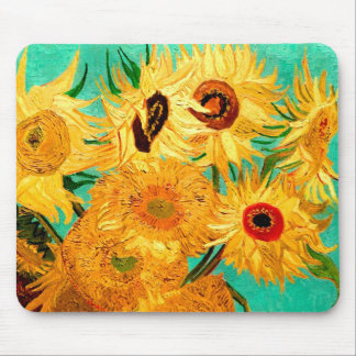 Van Gogh Sunflowers (F455) Vintage Fine Art Mouse Pad