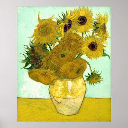 Van Gogh Sunflowers F456 Vintage Fine Art Poster