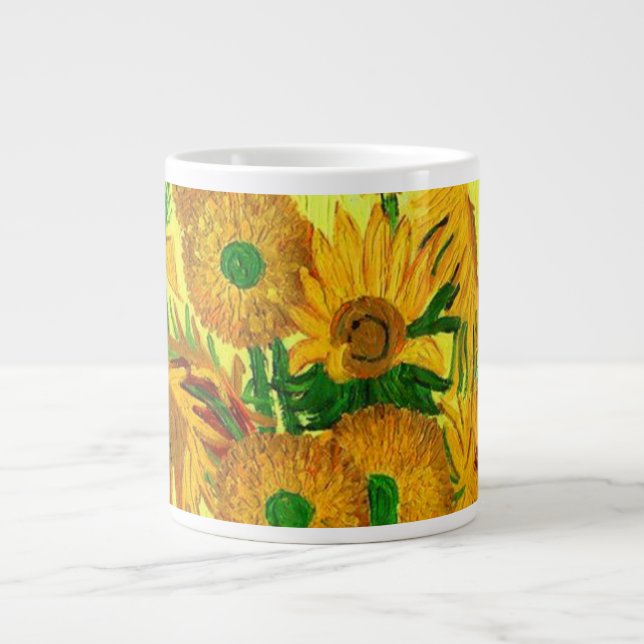 Van Gogh Sunflowers Giant Coffee Mug (Front)