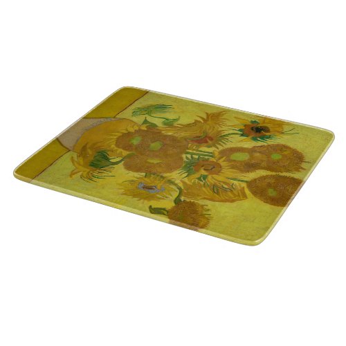 Van Gogh Sunflowers Glass Cutting Board