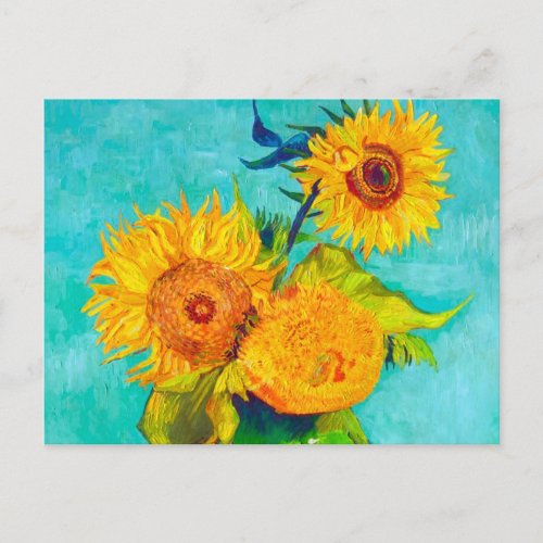 Van Gogh Sunflowers  Invitation Postcard