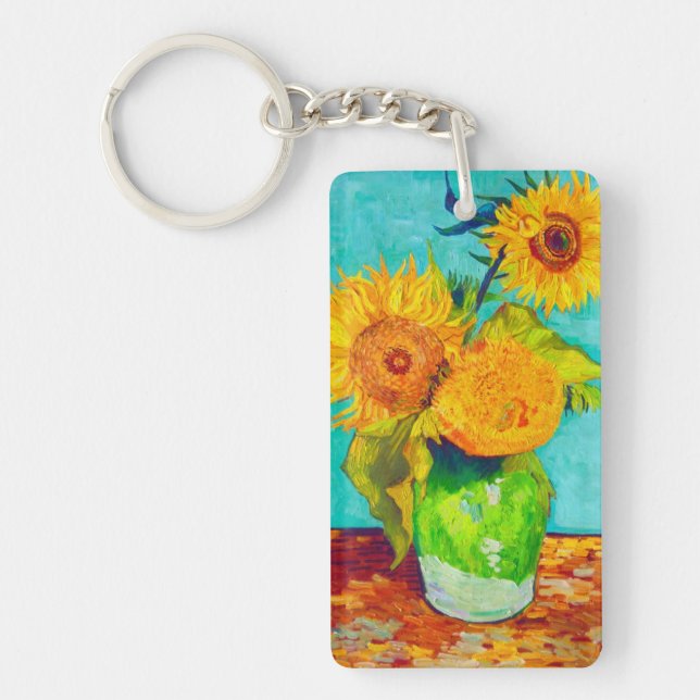 Van Gogh Sunflowers  Keychain (Front)