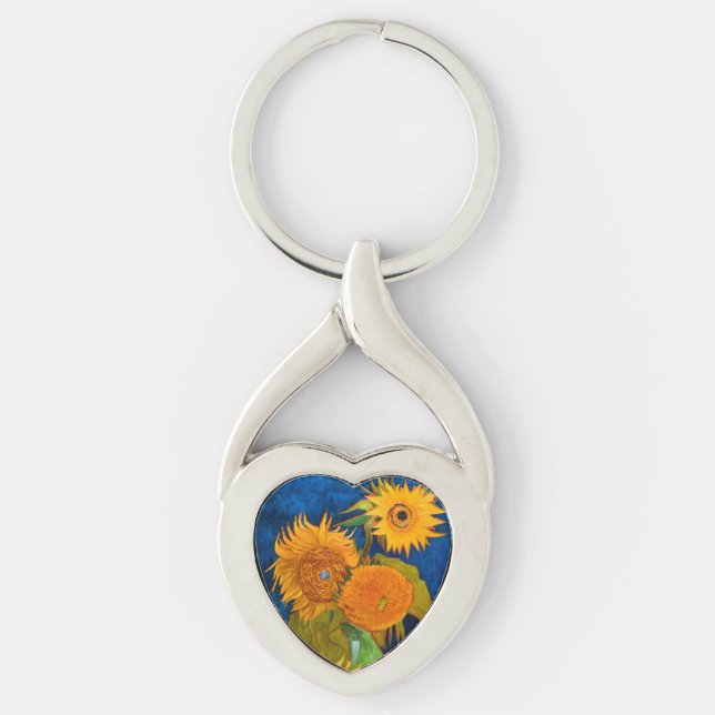 Van Gogh Sunflowers Keychain (Front)