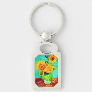 Van Gogh Sunflowers  Keychain