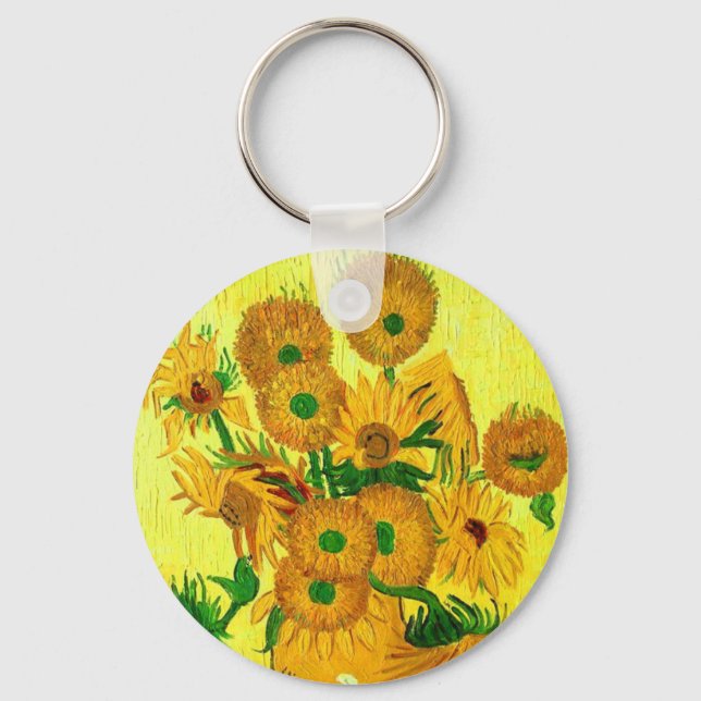 Van Gogh Sunflowers Keychain (Front)