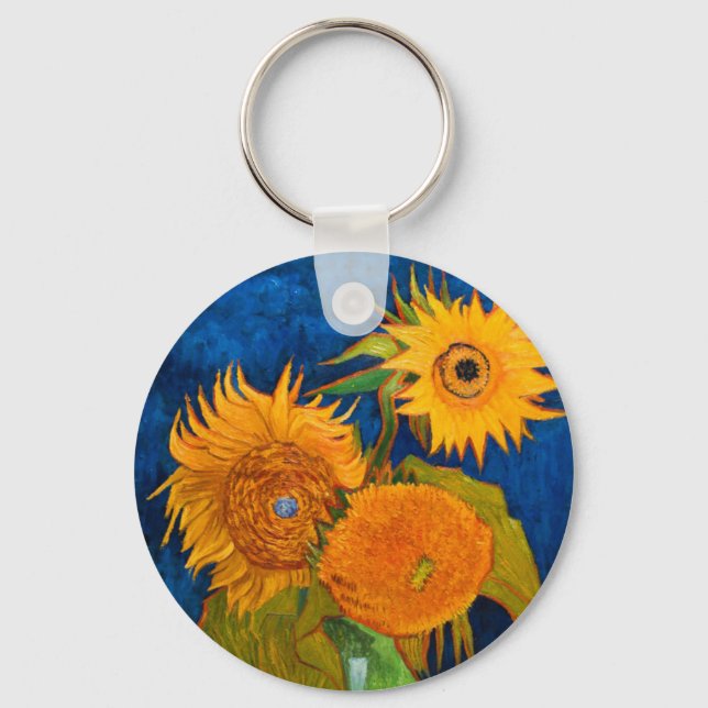Van Gogh Sunflowers Keychain (Front)