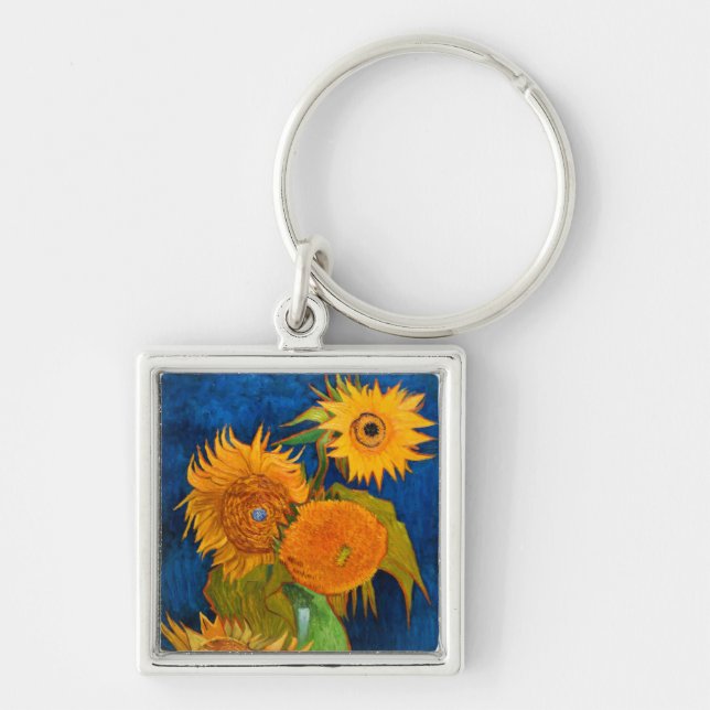 Van Gogh Sunflowers Keychain (Front)