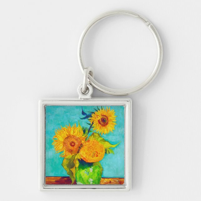 Van Gogh Sunflowers  Keychain (Front)