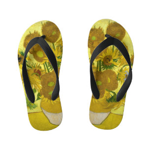 Van Gogh Sunflowers Kid's Flip Flops