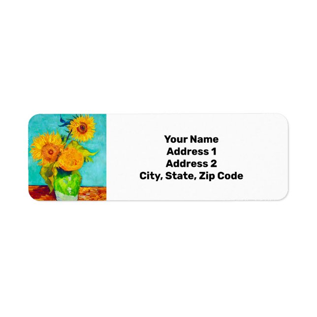 Van Gogh Sunflowers  Label (Front)