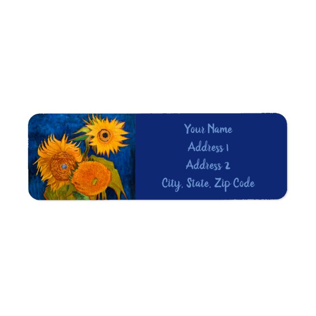 Van Gogh Sunflowers Label (Front)