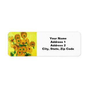 Van Gogh Sunflowers Label