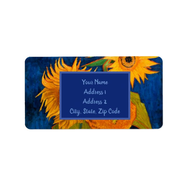 Van Gogh Sunflowers Label (Front)