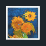 Van Gogh Sunflowers Napkins<br><div class="desc">Napkins featuring Vincent van Gogh’s Vase with Five Sunflowers (1888). Still life depicting five beautiful sunflowers in a green vase. A great gift for fans of Post-Impressionism and Dutch art.</div>