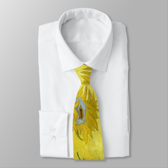 VAN GOGH SUNFLOWERS NECK TIE (Tied)