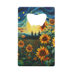  Van Gogh Sunflowers Painting Credit Card Bottle Opener