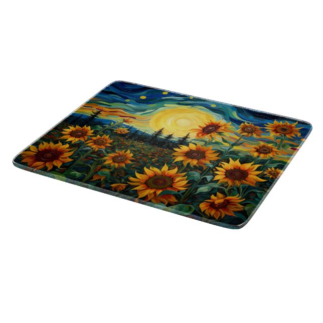  Van Gogh Sunflowers Painting Cutting Board (Corner)