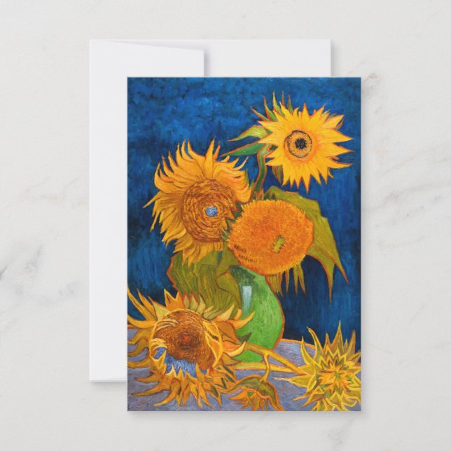 Van Gogh Sunflowers Save The Date (Front)