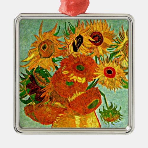 Van Gogh _ Sunflowers Still life Vase 12 Metal Ornament