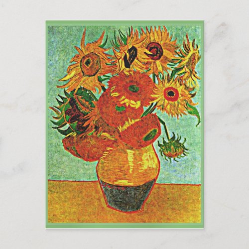 Van Gogh _ Sunflowers Still life Vase with 12 Pos Postcard