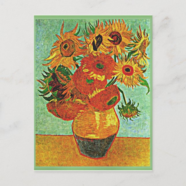 Van Gogh - Sunflowers, Still life Vase with 12 Pos Postcard (Front)